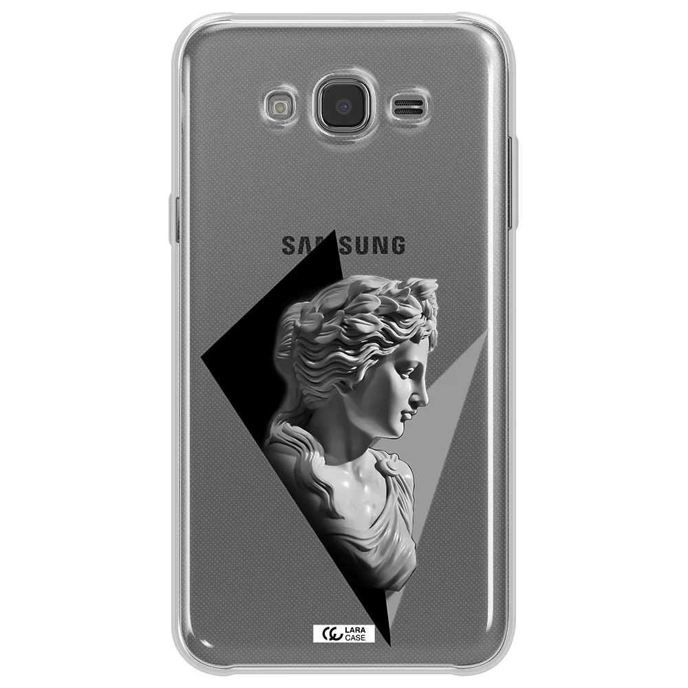 a close-up of a statue Samsung J7 2015 Clear TPU Case