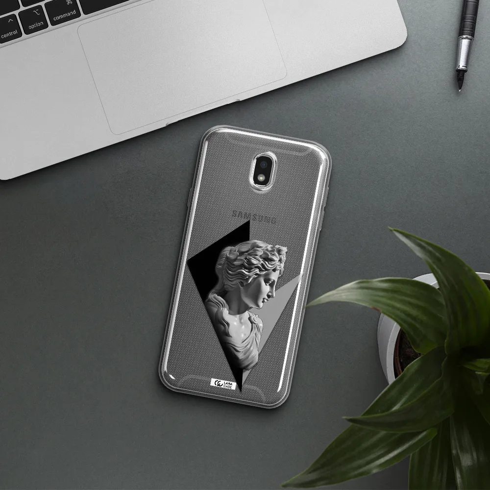 a close-up of a statue Samsung J7 Pro Clear TPU Case