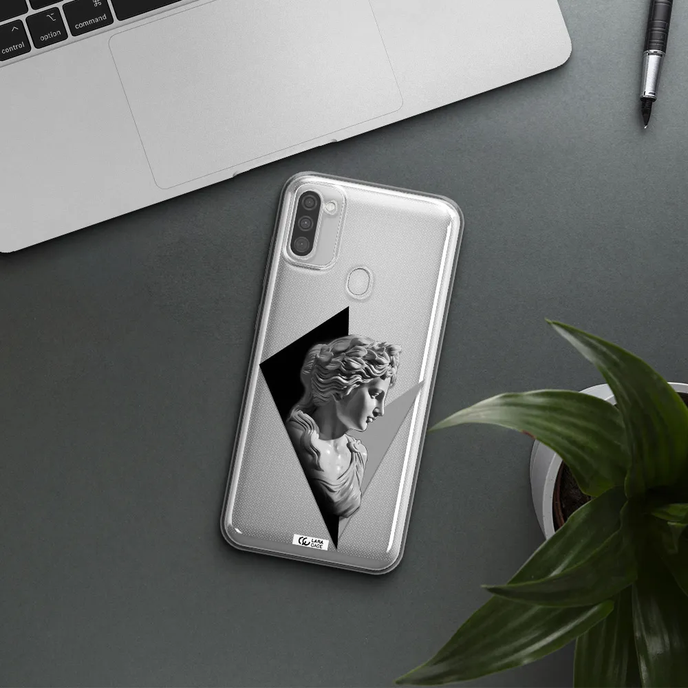 a close-up of a statue Samsung M11 Clear TPU Case