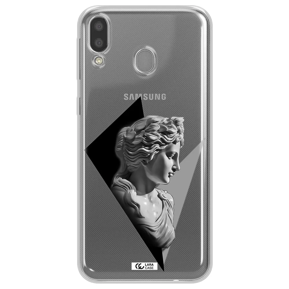 a close-up of a statue Samsung M20 Clear TPU Case