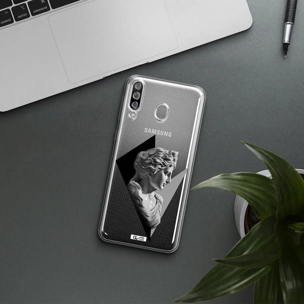 a close-up of a statue Samsung M30 Clear TPU Case