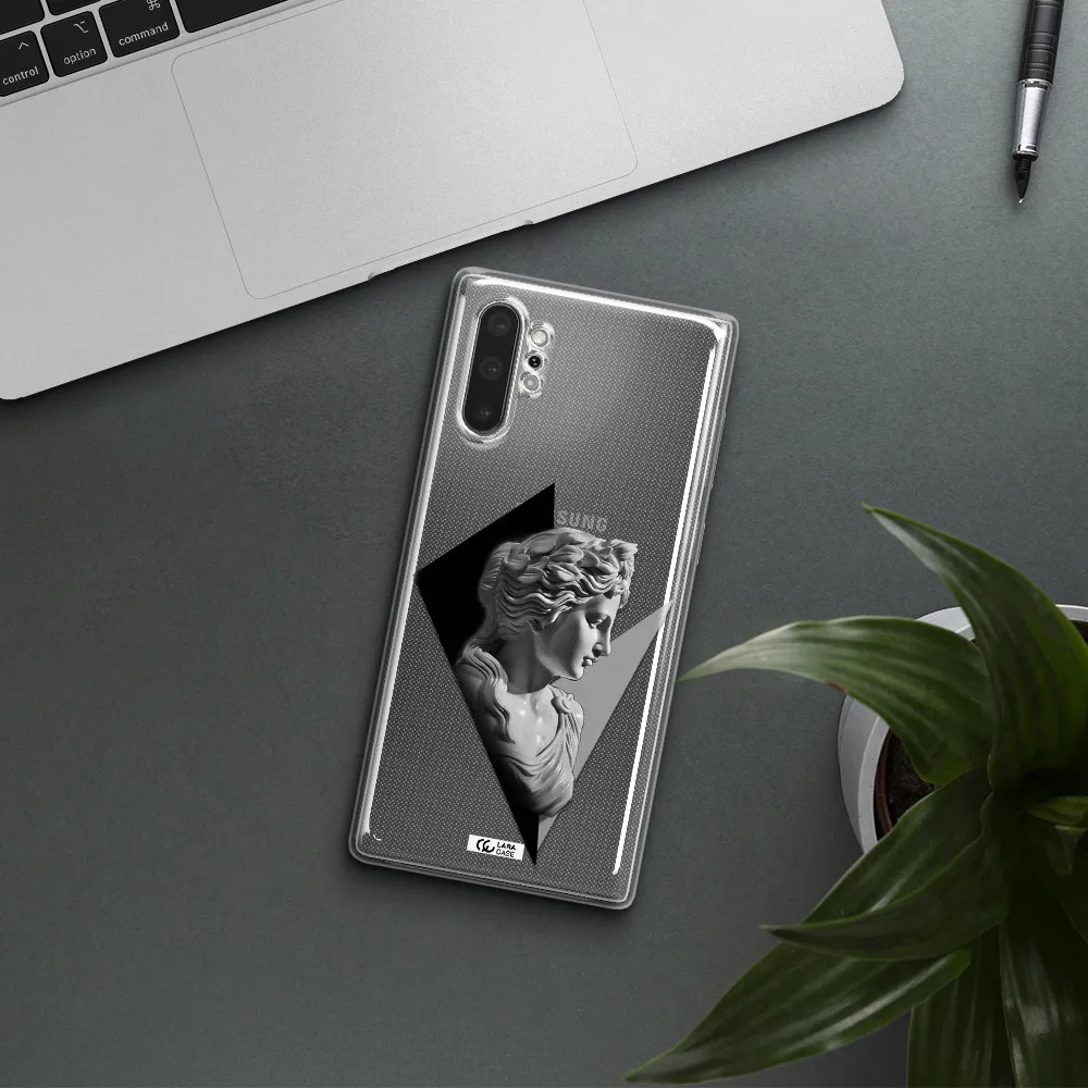 a close-up of a statue Samsung Note 10 Plus Clear TPU Case