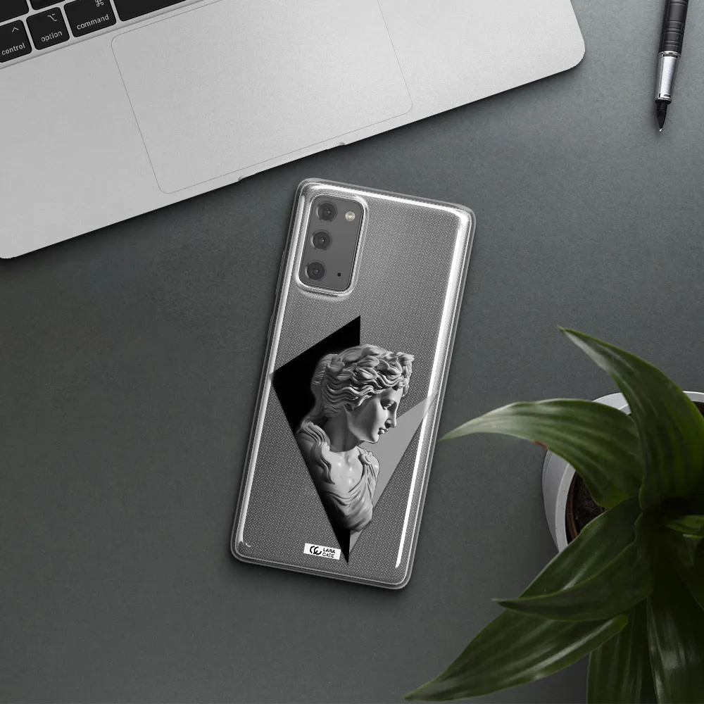 a close-up of a statue Samsung Note 20 Clear TPU Case