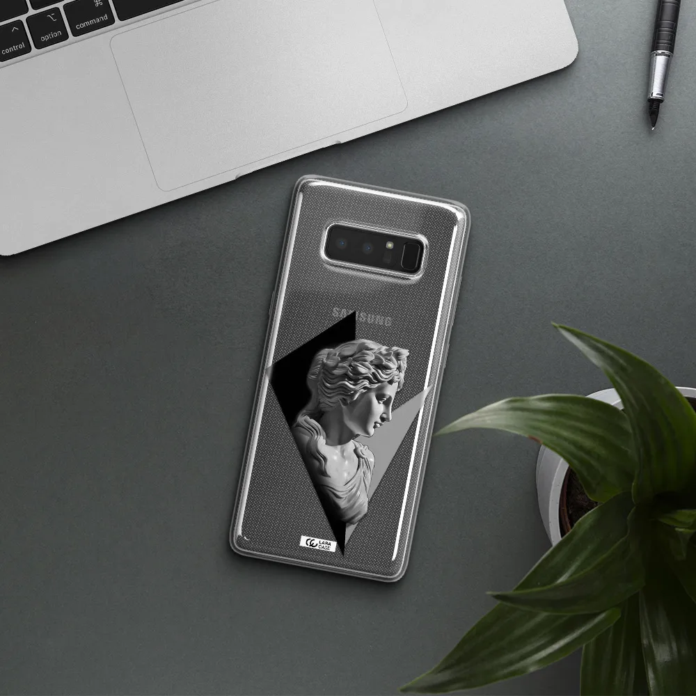 a close-up of a statue Samsung Note 8 Clear TPU Case