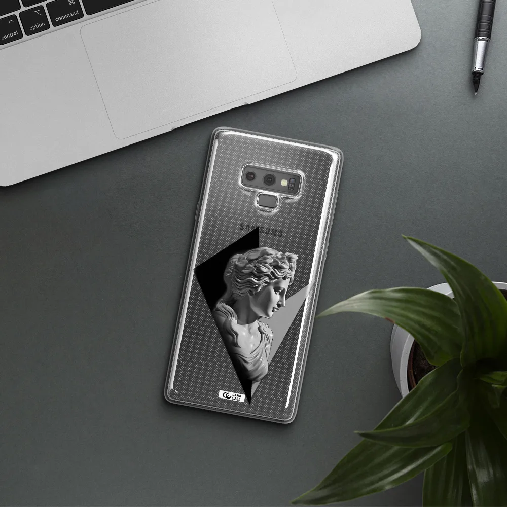 a close-up of a statue Samsung Note 9 Clear TPU Case
