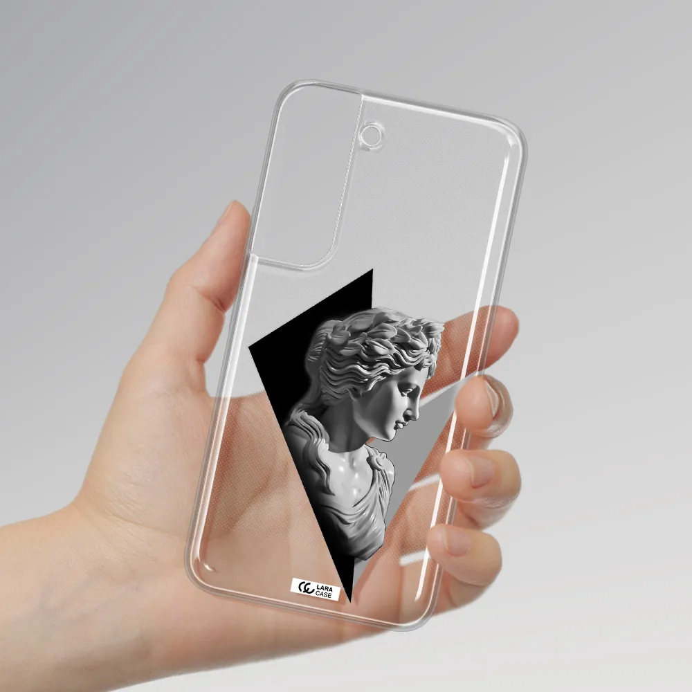 a close-up of a statue Samsung S 22 Clear TPU Case