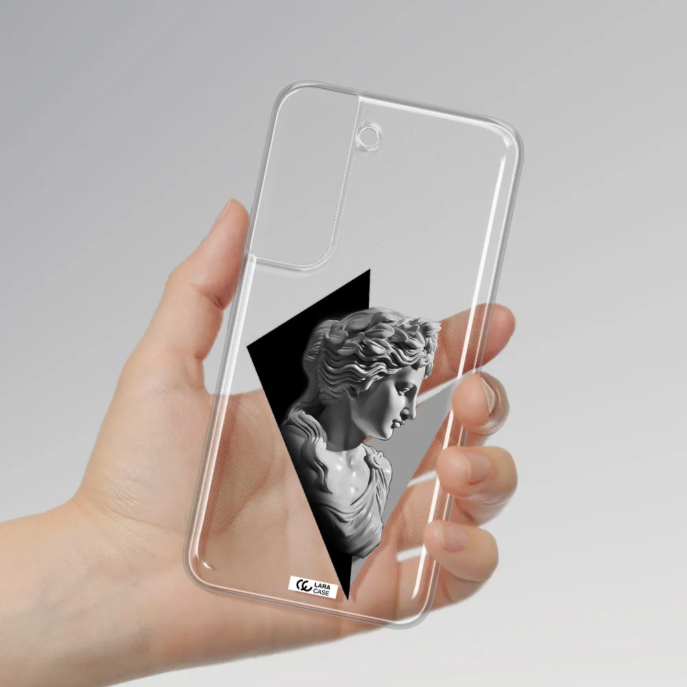 a close-up of a statue Samsung S 22 Plus Clear TPU Case