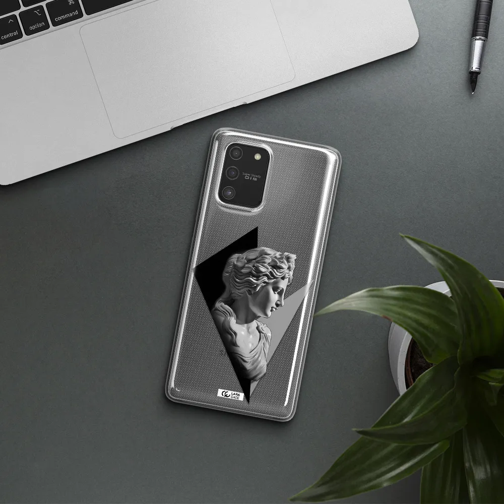 a close-up of a statue Samsung S10 Lite Clear TPU Case