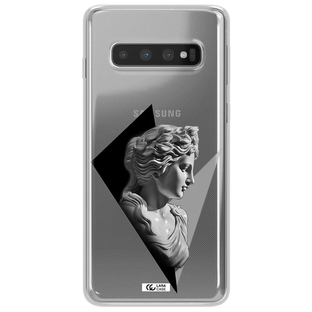 a close-up of a statue Samsung S10 Plus Clear TPU Case