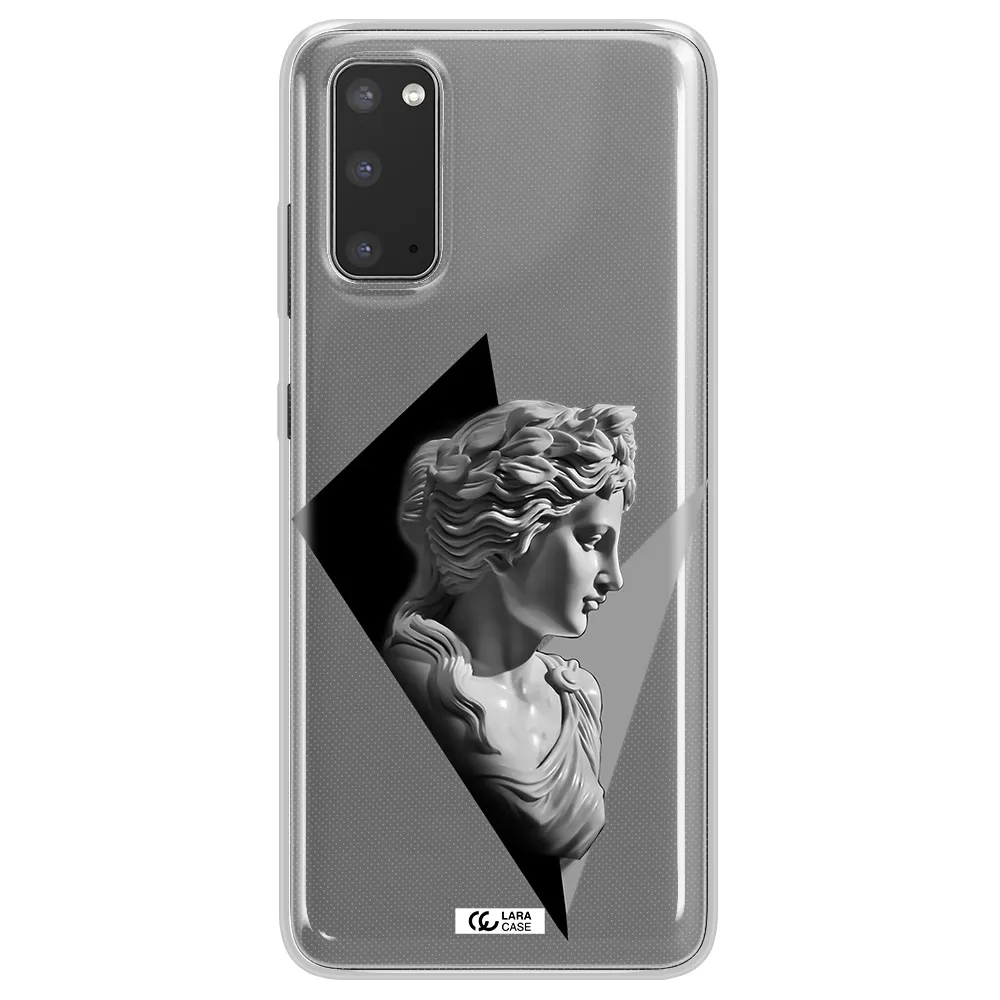 a close-up of a statue Samsung S20 Clear TPU Case