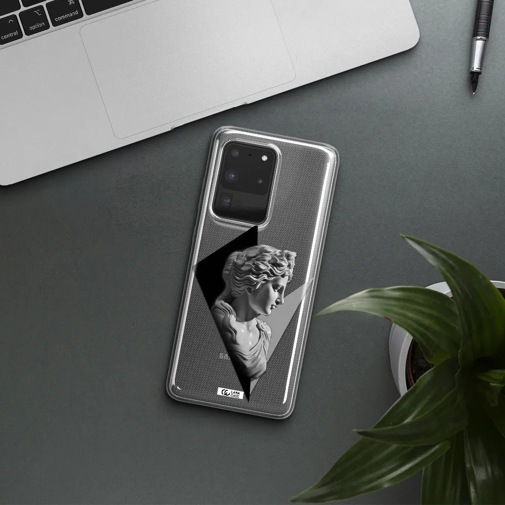 a close-up of a statue Samsung S20 Ultra Clear TPU Case