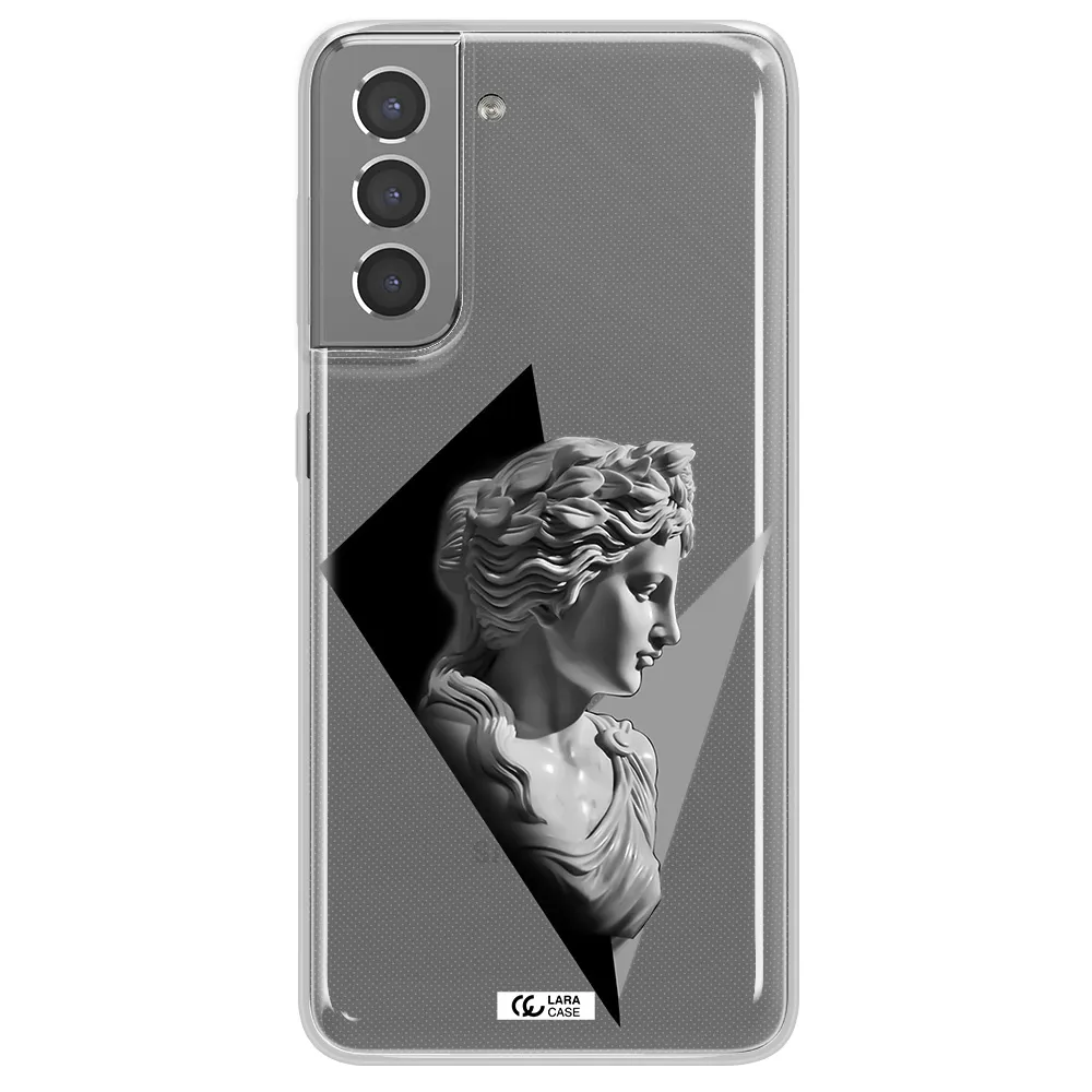 a close-up of a statue Samsung S21 Clear TPU Case