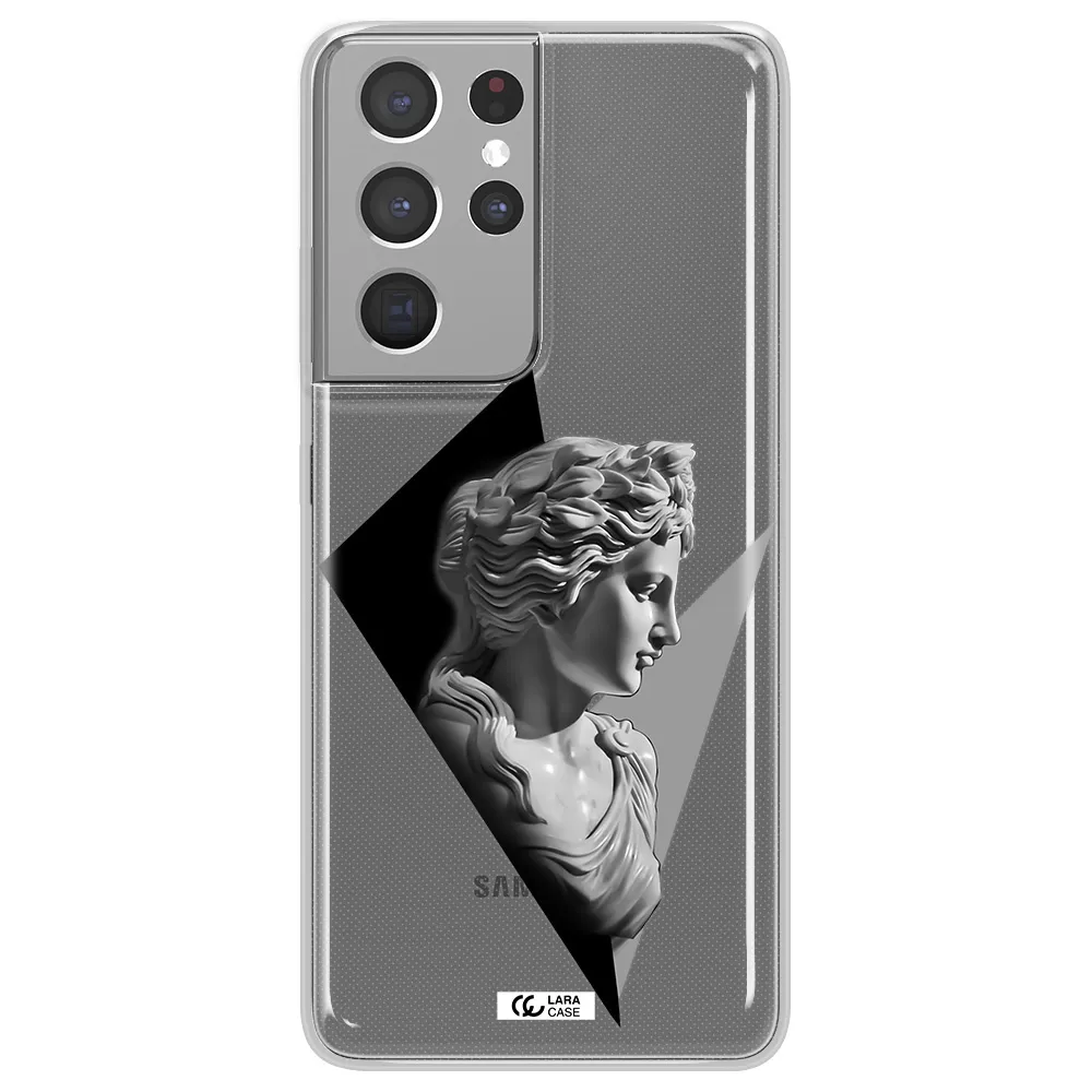 a close-up of a statue Samsung S21 Ultra Clear TPU Case