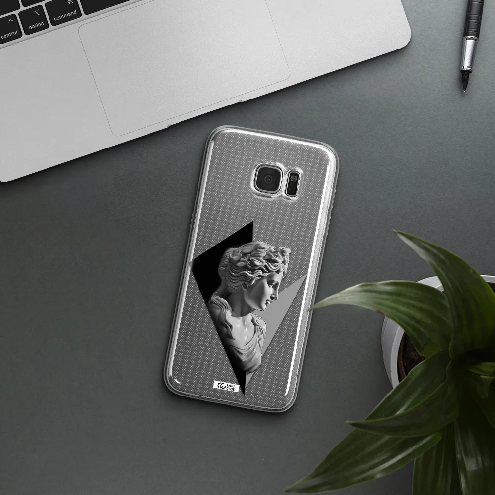 a close-up of a statue Samsung S7 Edge Clear TPU Case