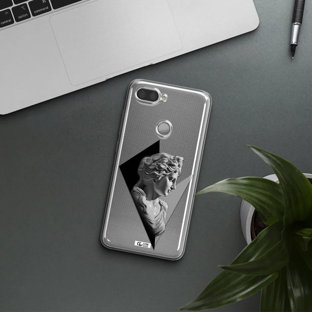 a close-up of a statue Xiaomi Mi 8 Lite Clear TPU Case