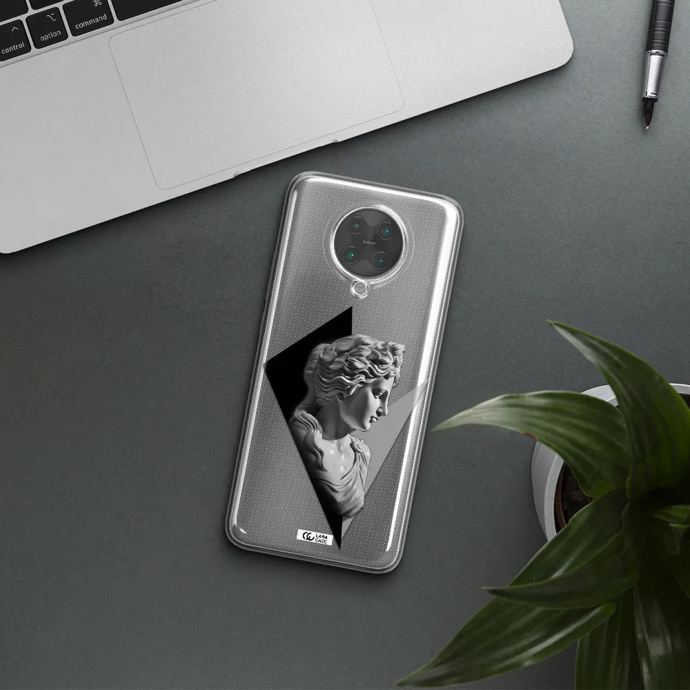 a close-up of a statue Xiaomi Poco F2 Pro Clear TPU Case