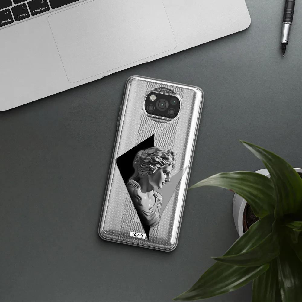 a close-up of a statue Xiaomi Poco X3 Clear TPU Case