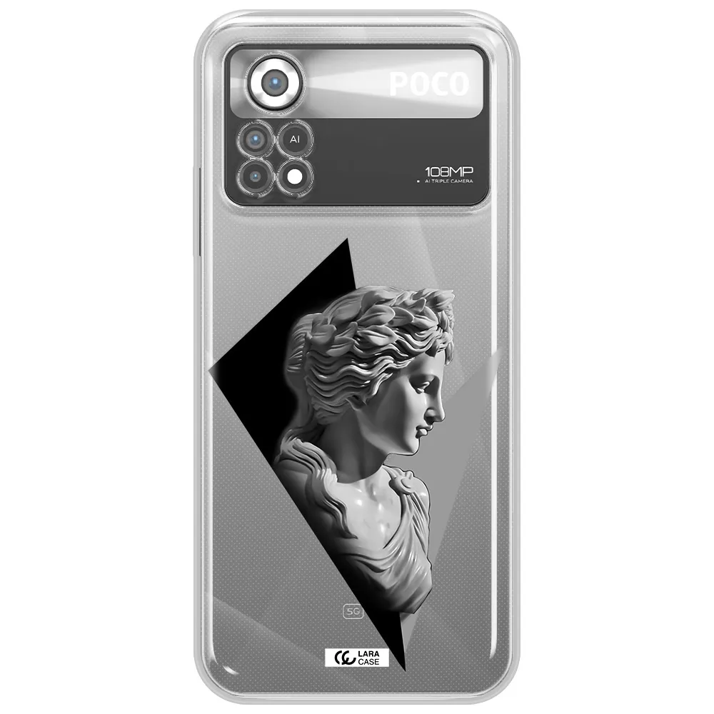 a close-up of a statue Xiaomi Poco X4 Pro Clear TPU Case