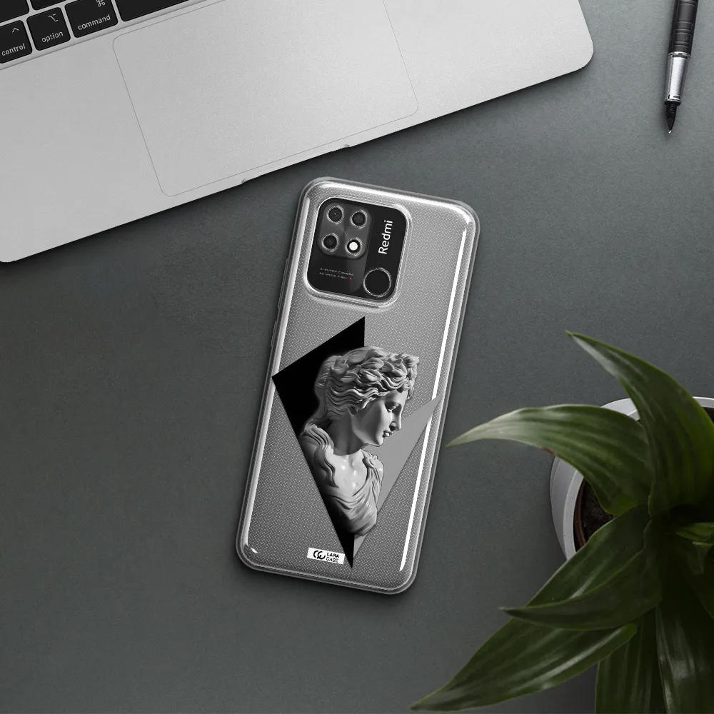 a close-up of a statue Xiaomi Redmi 10C Clear TPU Case