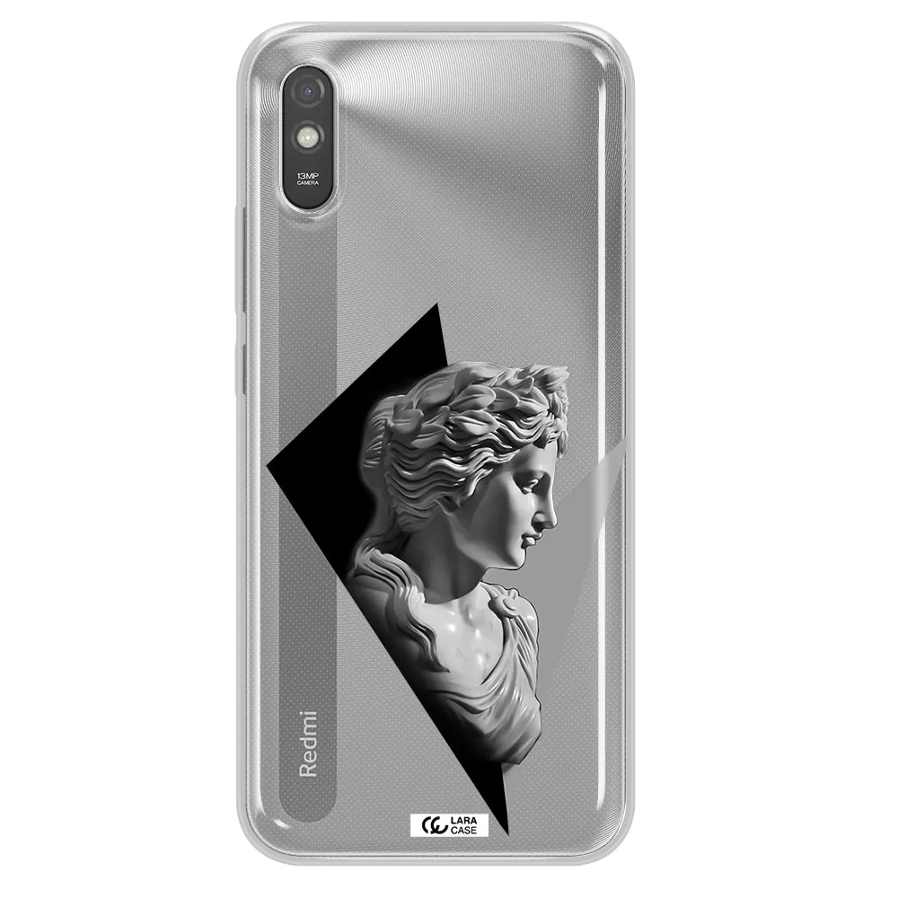 a close-up of a statue Xiaomi Redmi 9A Clear TPU Case