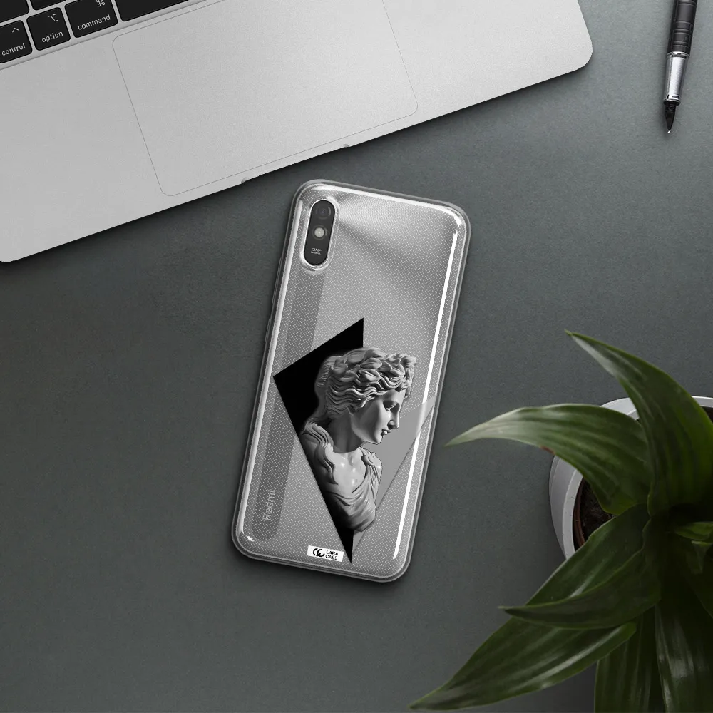 a close-up of a statue Xiaomi Redmi 9A Clear TPU Case