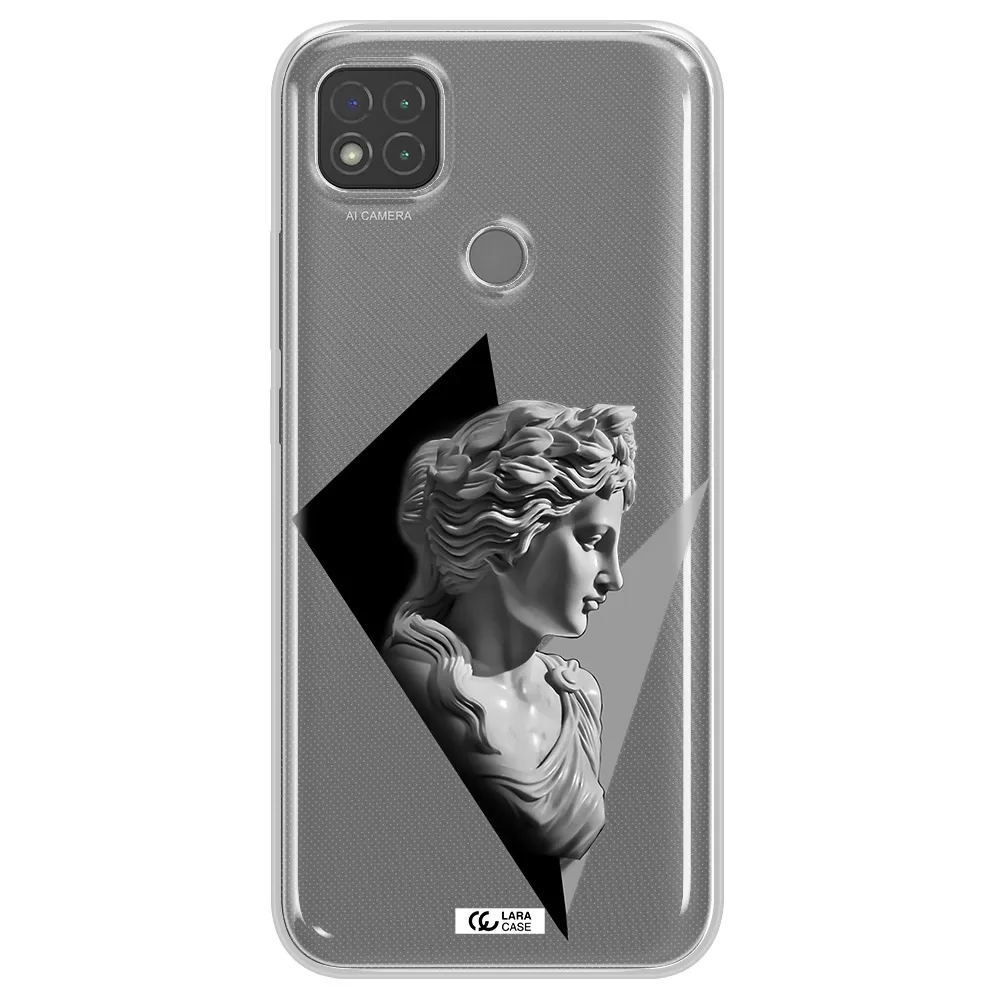 a close-up of a statue Xiaomi Redmi 9C Clear TPU Case