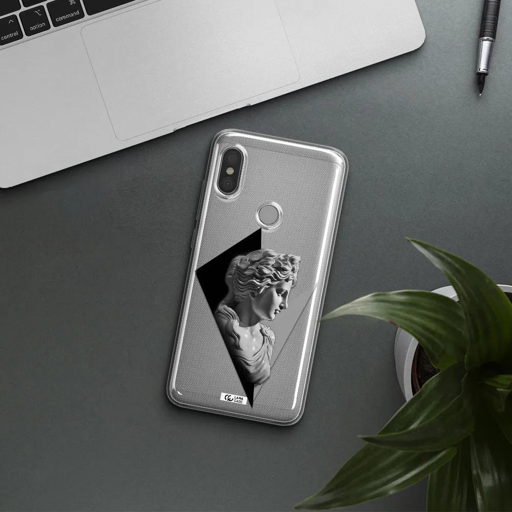 a close-up of a statue Xiaomi Redmi Note 6 Pro Clear TPU Case