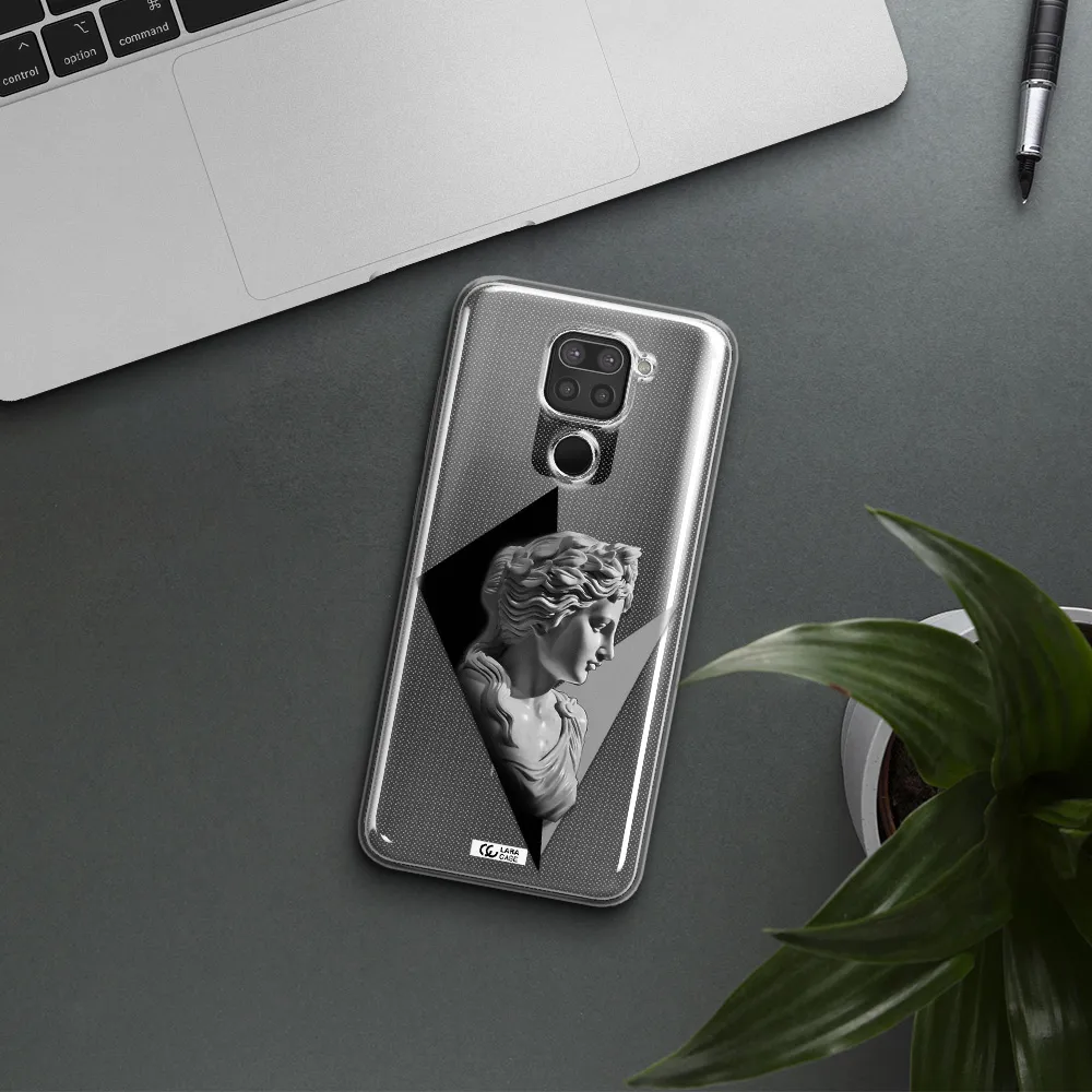 a close-up of a statue Xiaomi Redmi Note 9 Clear TPU Case