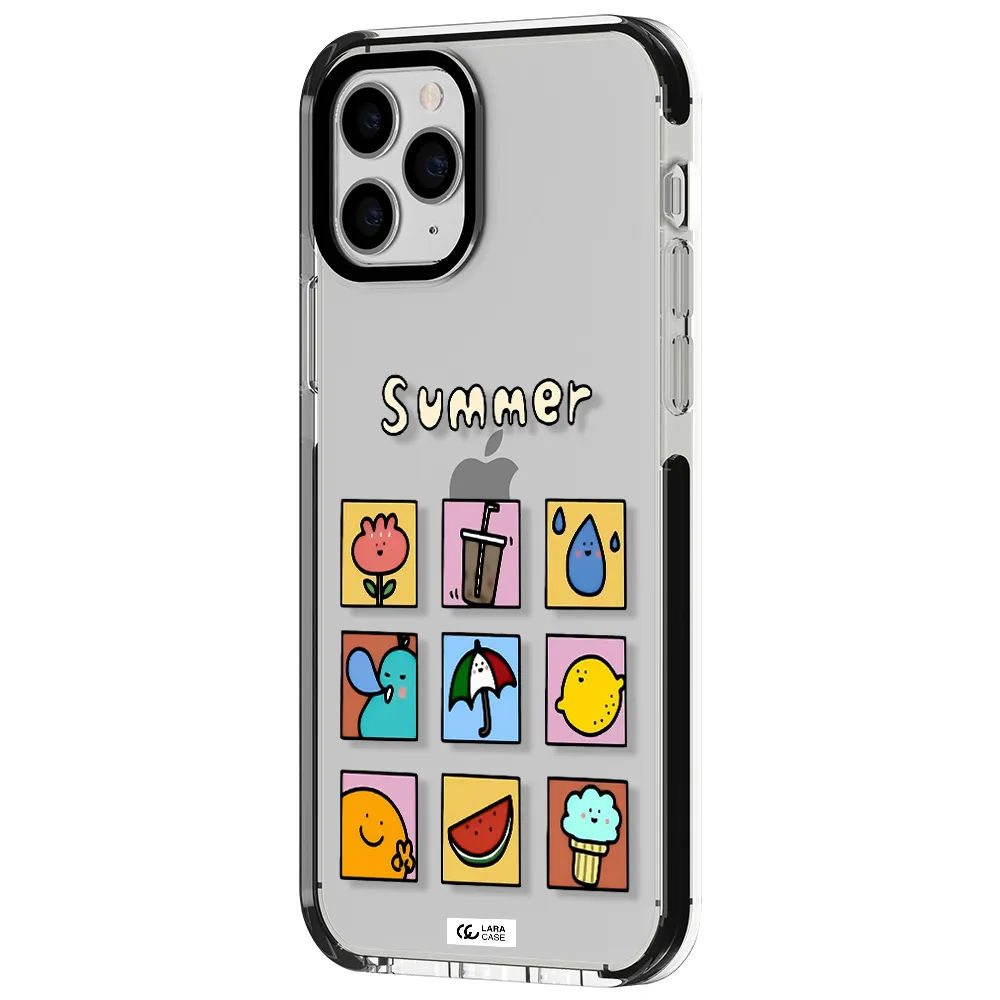 summer vibes Apple iPhone 11 pro max impact black border Case