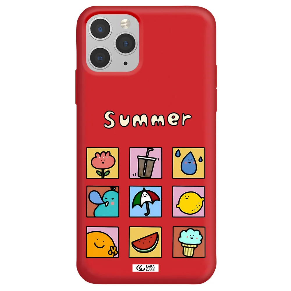 summer vibes Apple iPhone 11 pro max Silicone Imperial Red Case