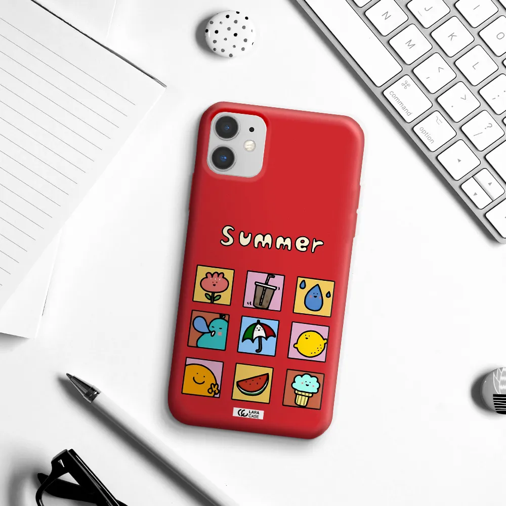 summer vibes Apple iPhone 11 Silicone Imperial Red Case