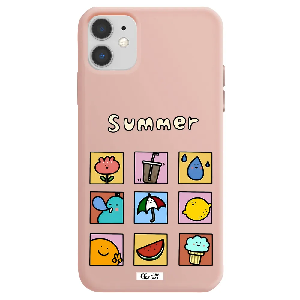 summer vibes Apple iPhone 11 Silicone pastel pink Case