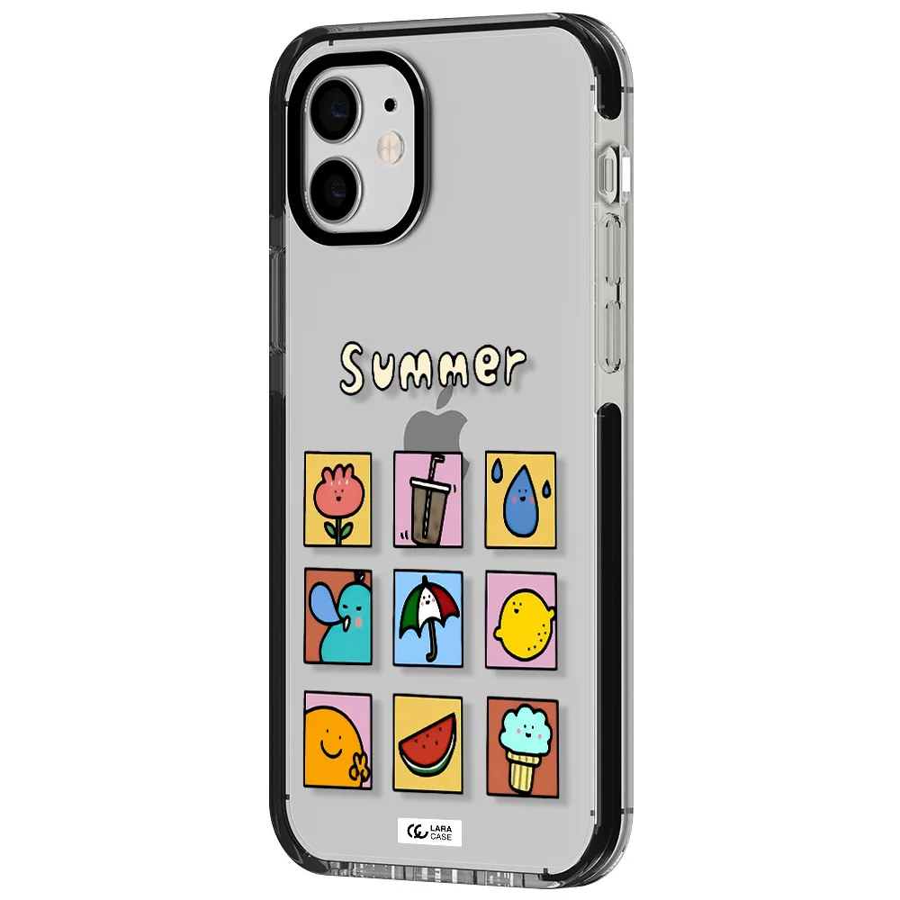summer vibes Apple iPhone 12 impact black border Case