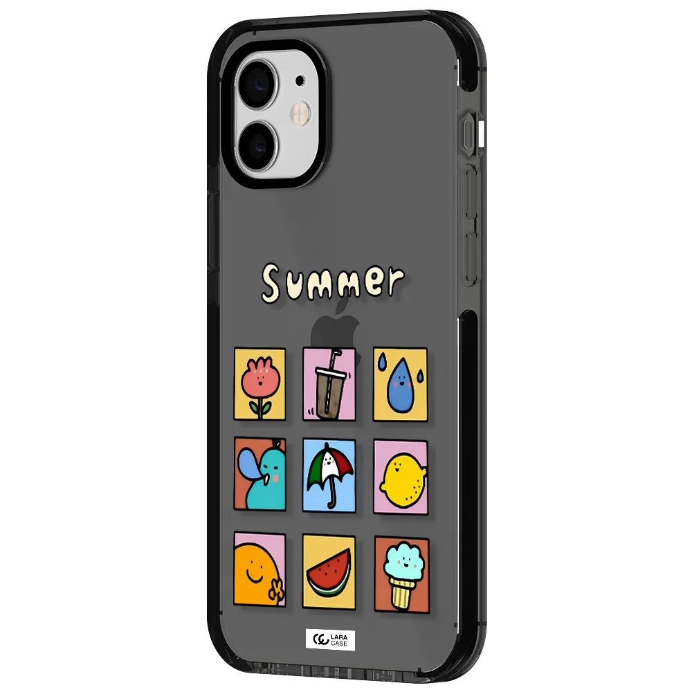 summer vibes Apple iPhone 12 impact Smoke Black Case