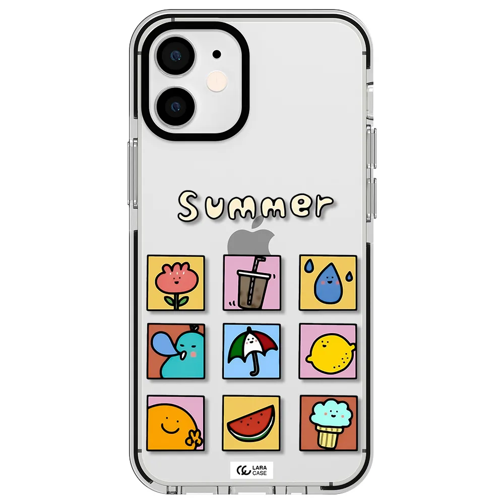 summer vibes Apple iPhone 12 mini impact black border Case