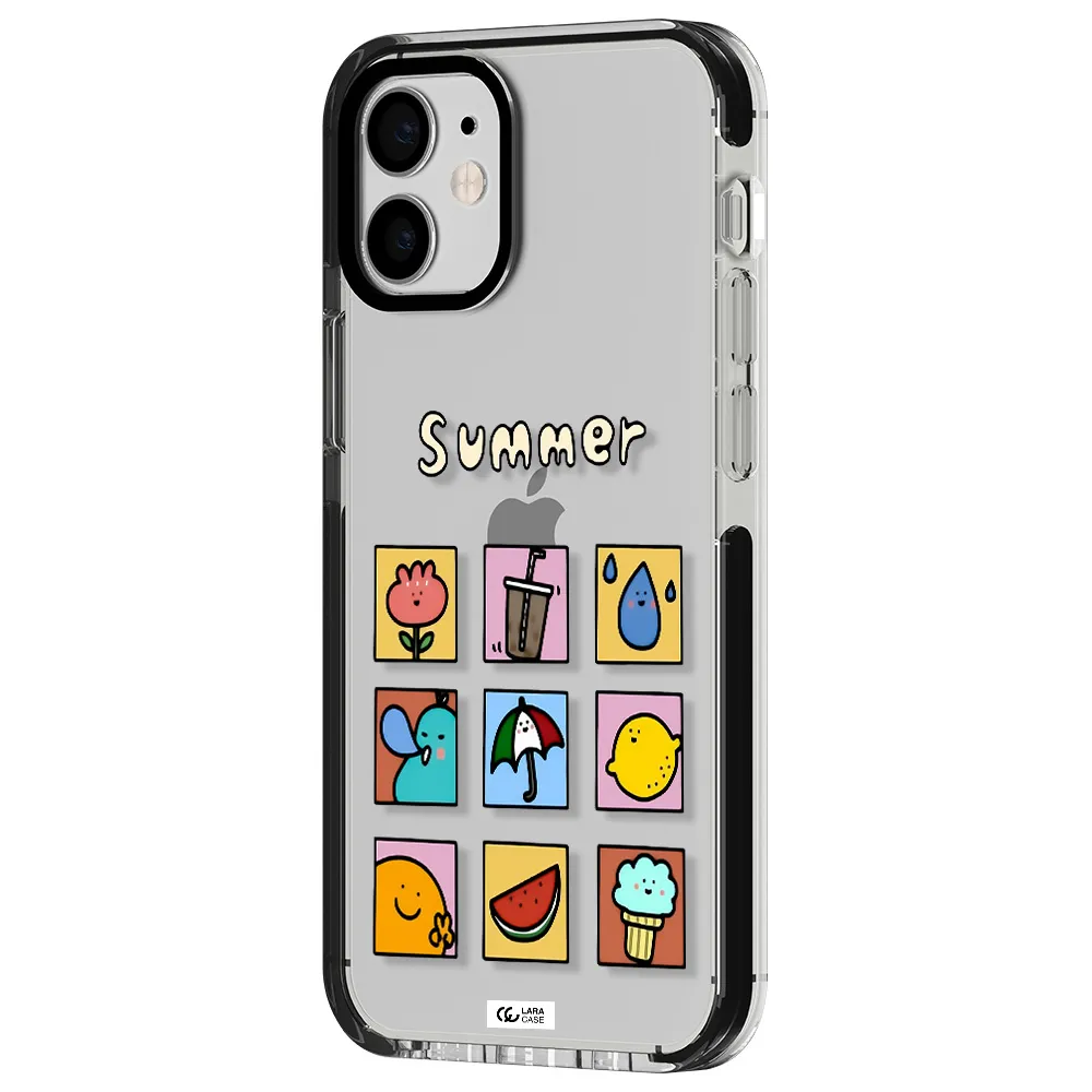 summer vibes Apple iPhone 12 mini impact black border Case