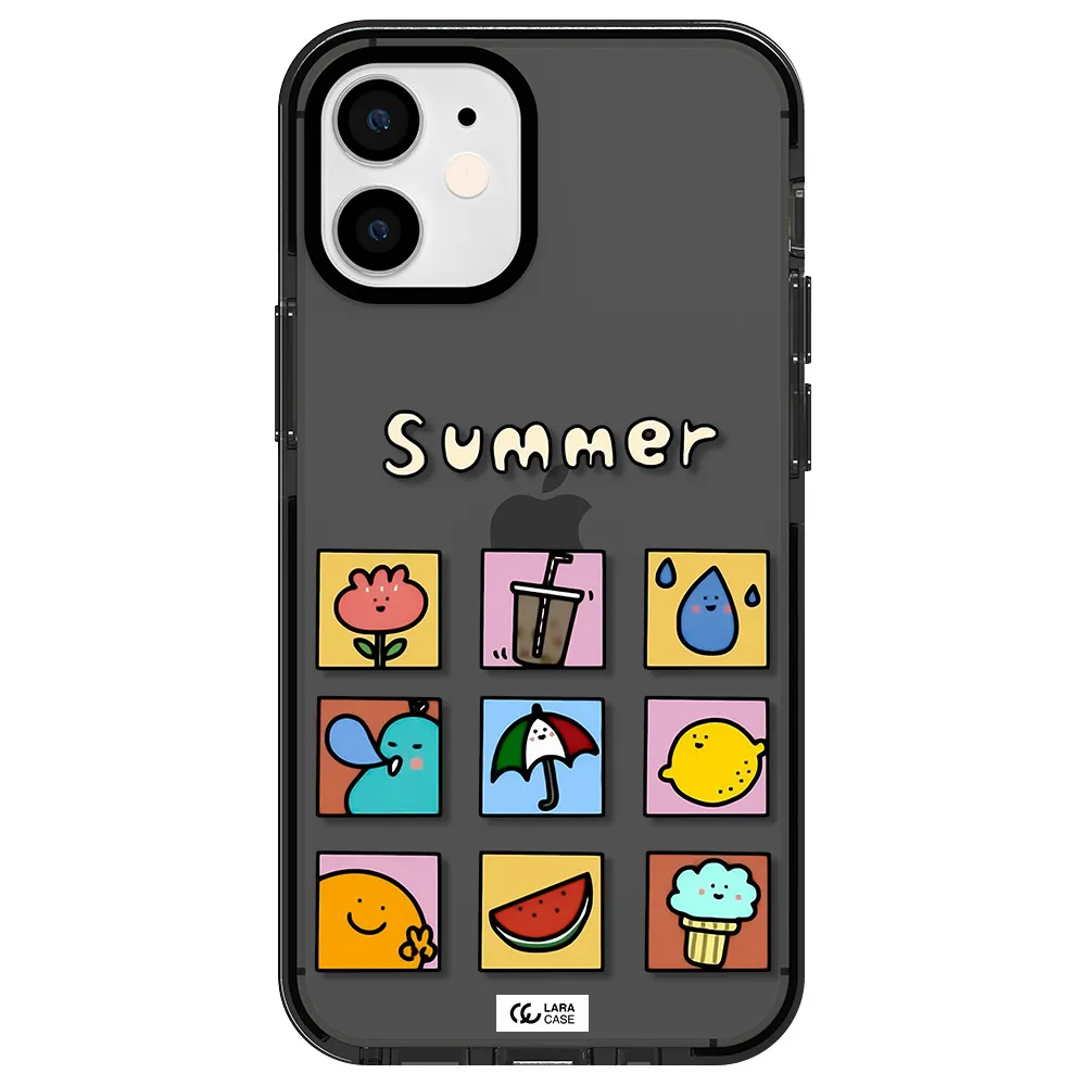summer vibes Apple iPhone 12 mini impact Smoke Black Case