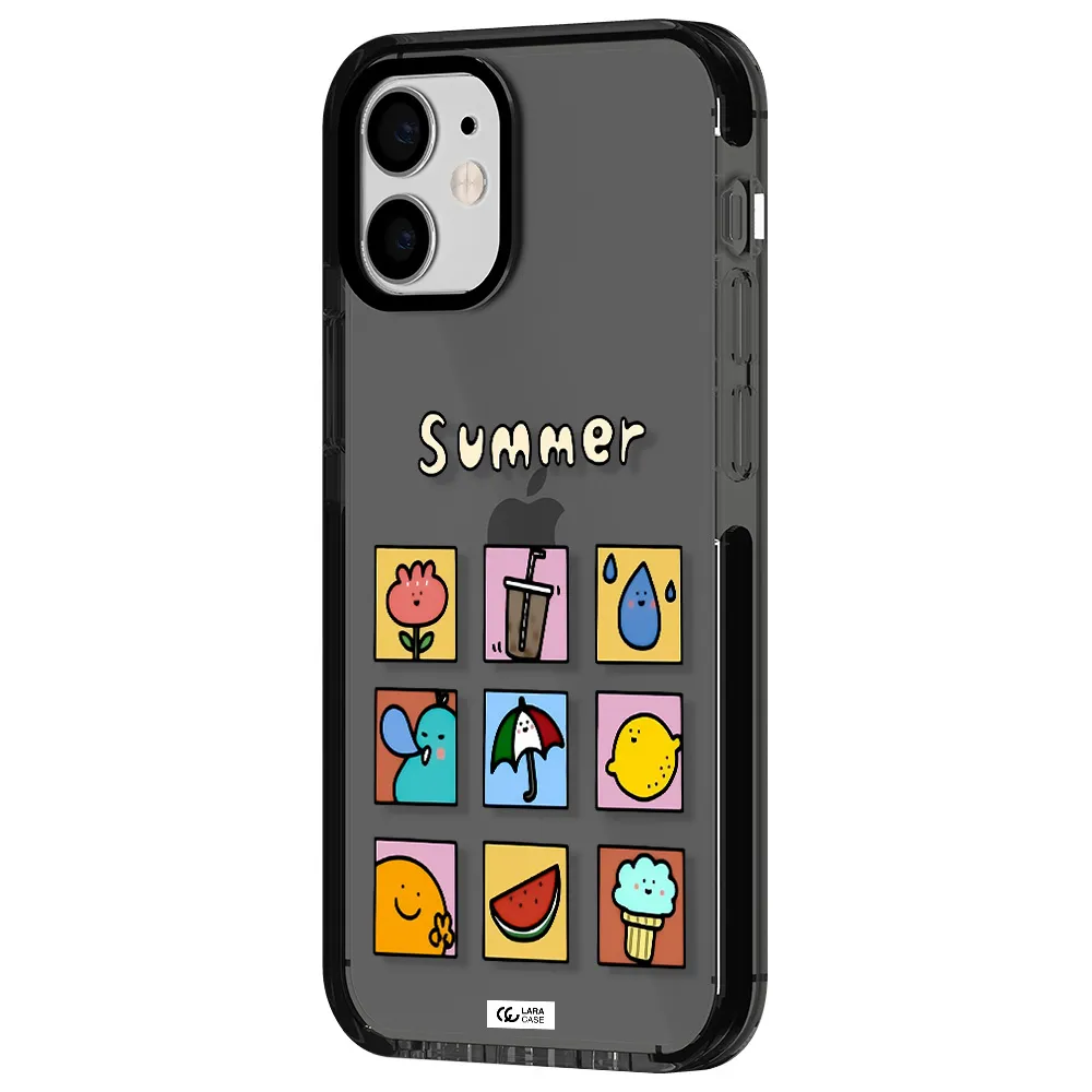 summer vibes Apple iPhone 12 mini impact Smoke Black Case