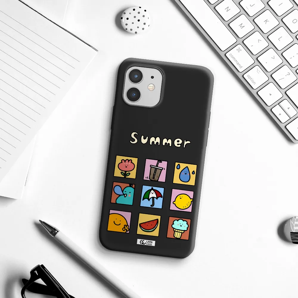 summer vibes Apple iPhone 12 mini Silicone black Case