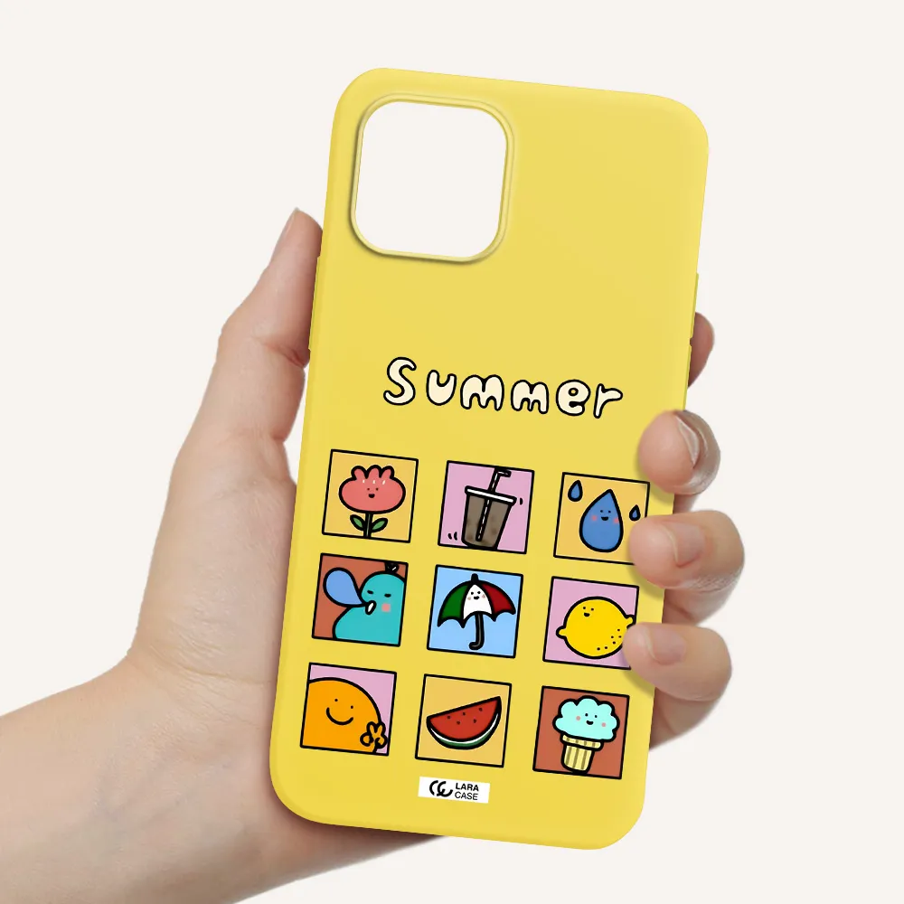 summer vibes Apple iPhone 12 mini Silicone canary yellow Case