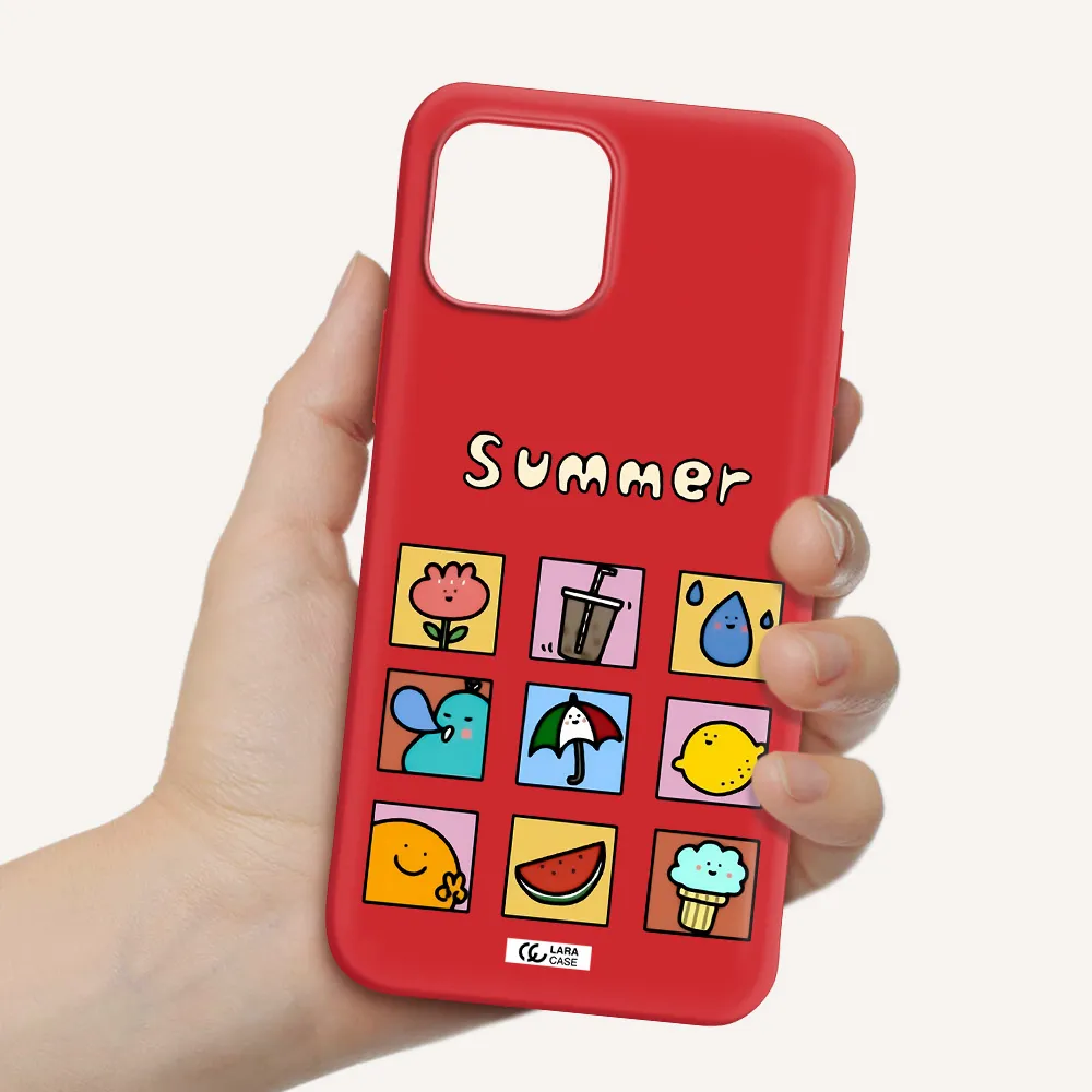 summer vibes Apple iPhone 12 mini Silicone Imperial Red Case