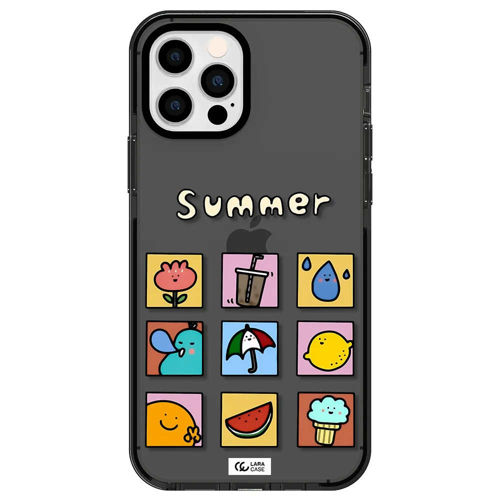 summer vibes Apple iPhone 12 pro impact Smoke Black Case