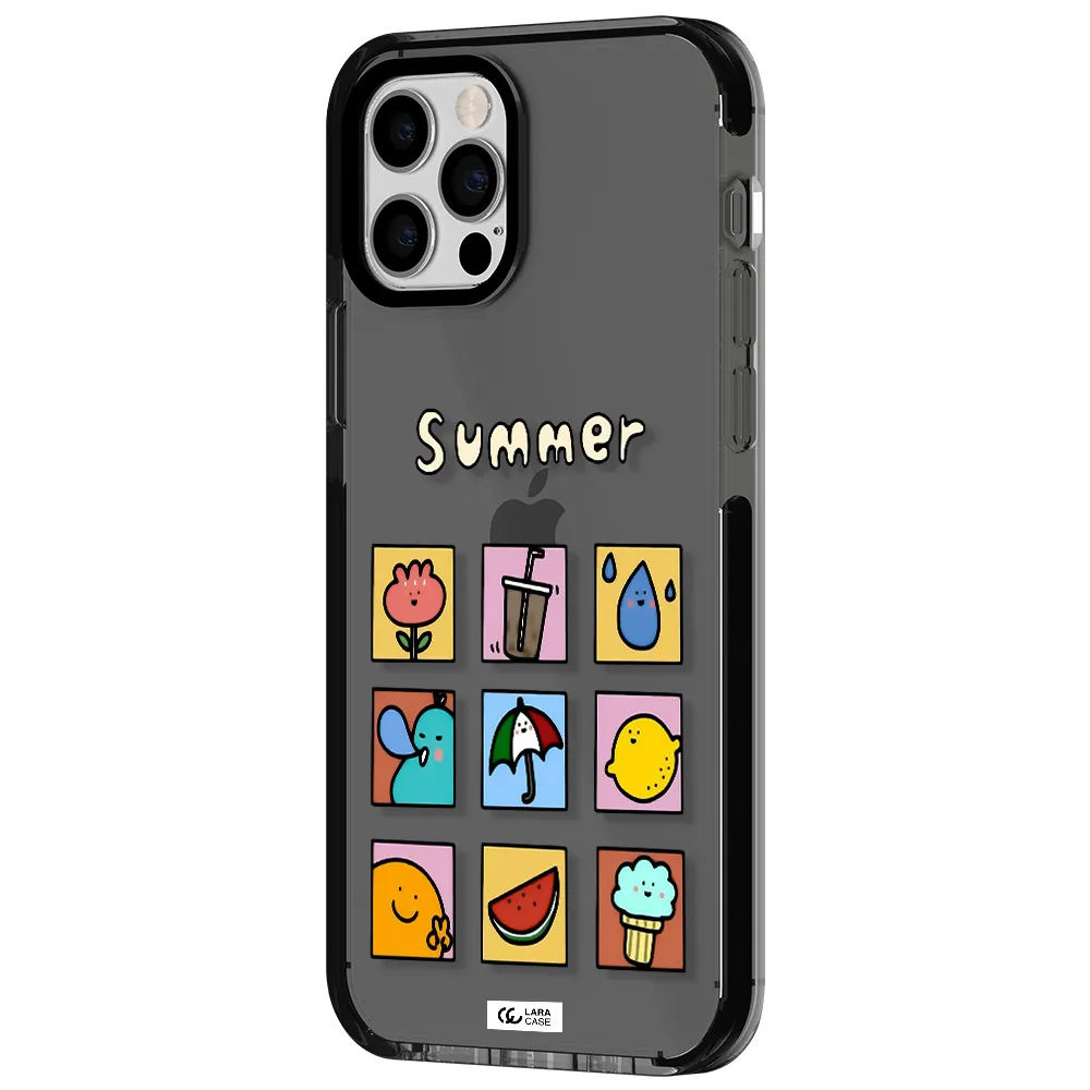 summer vibes Apple iPhone 12 pro impact Smoke Black Case