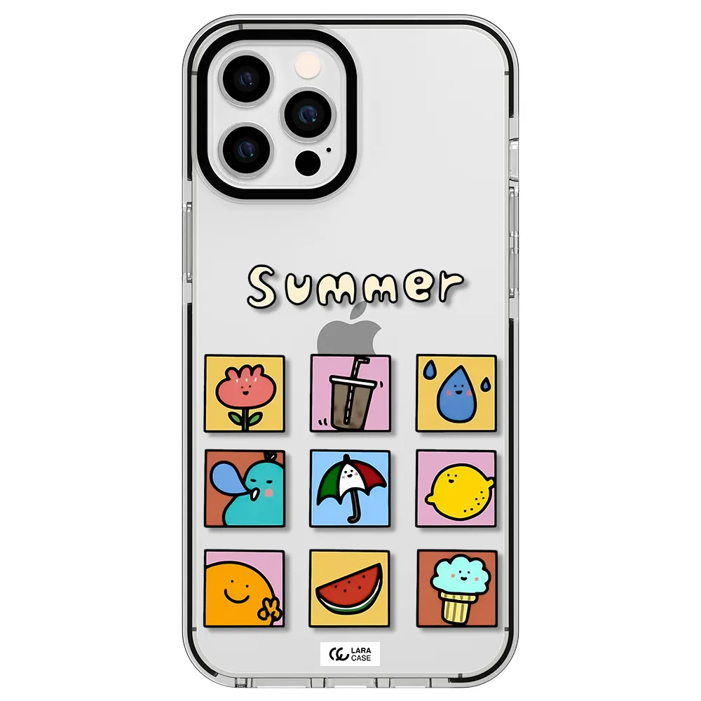 summer vibes Apple iPhone 12 pro max impact black border Case