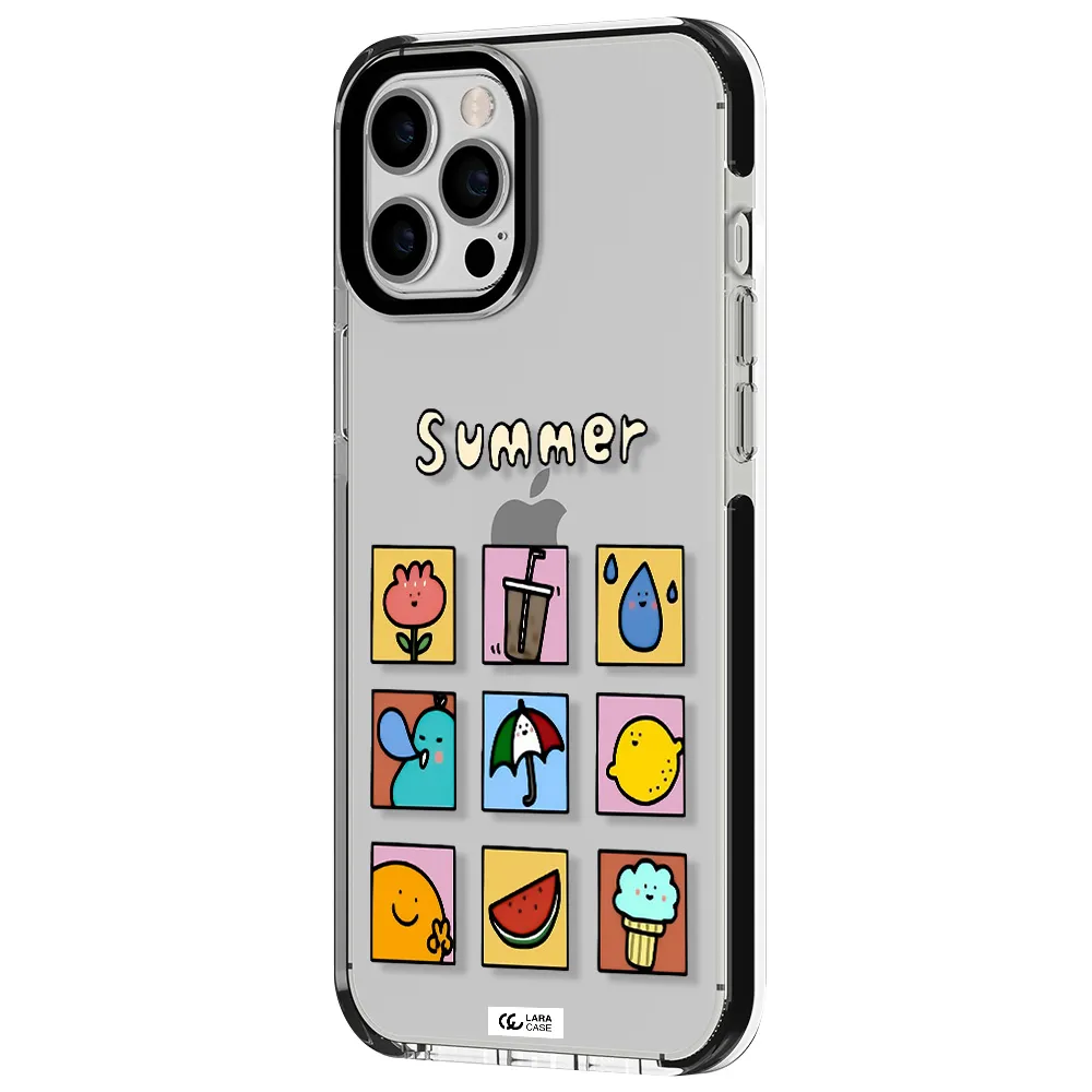 summer vibes Apple iPhone 12 pro max impact black border Case