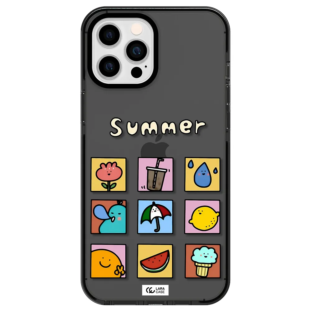 summer vibes Apple iPhone 12 pro max impact Smoke Black Case