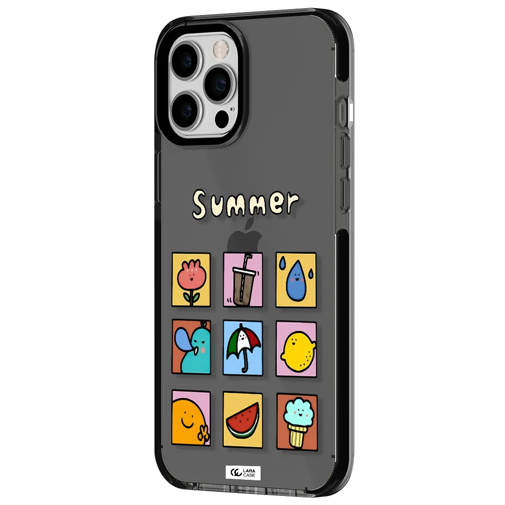 summer vibes Apple iPhone 12 pro max impact Smoke Black Case