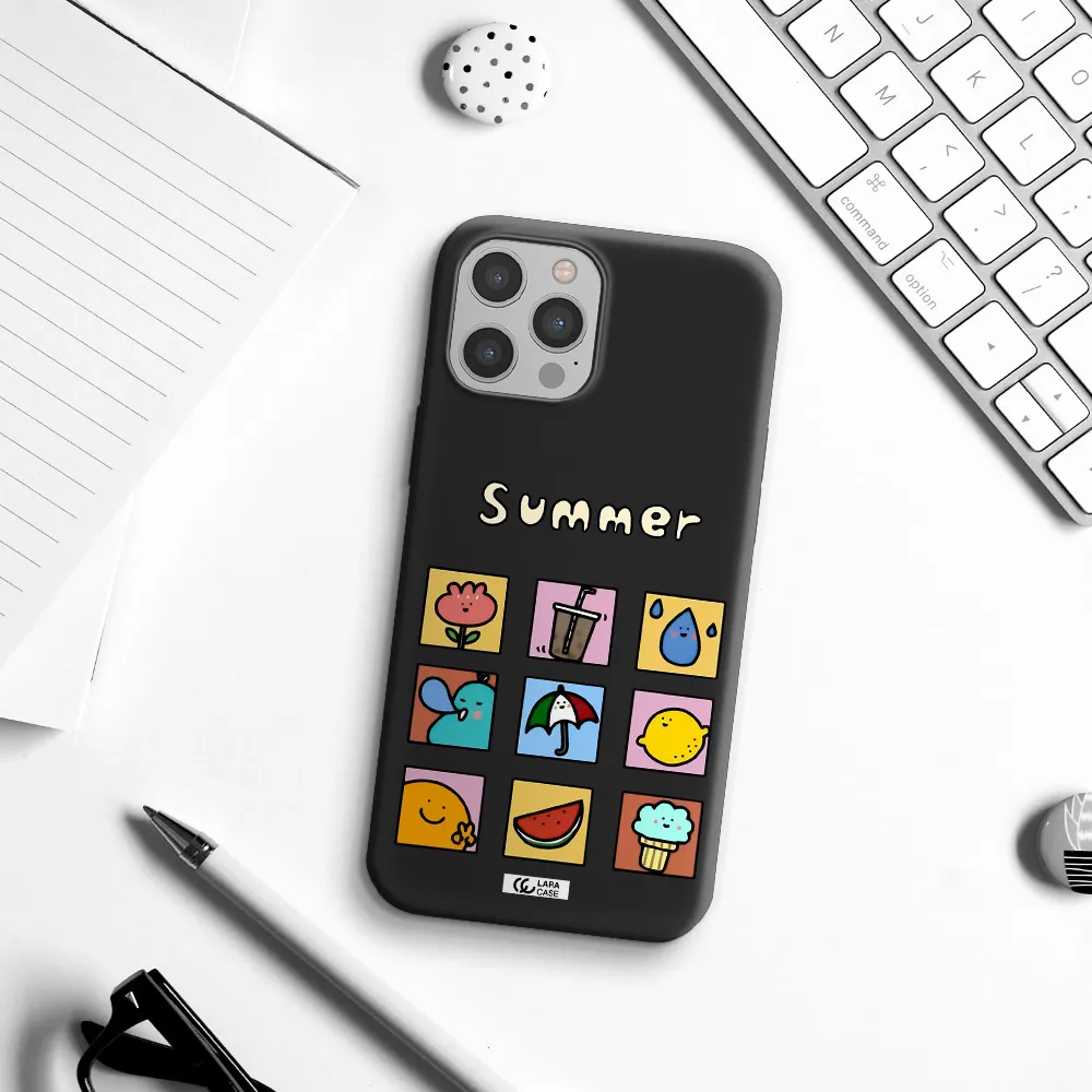summer vibes Apple iPhone 12 pro max Silicone black Case