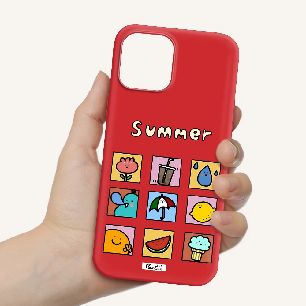 summer vibes Apple iPhone 12 pro max Silicone Imperial Red Case