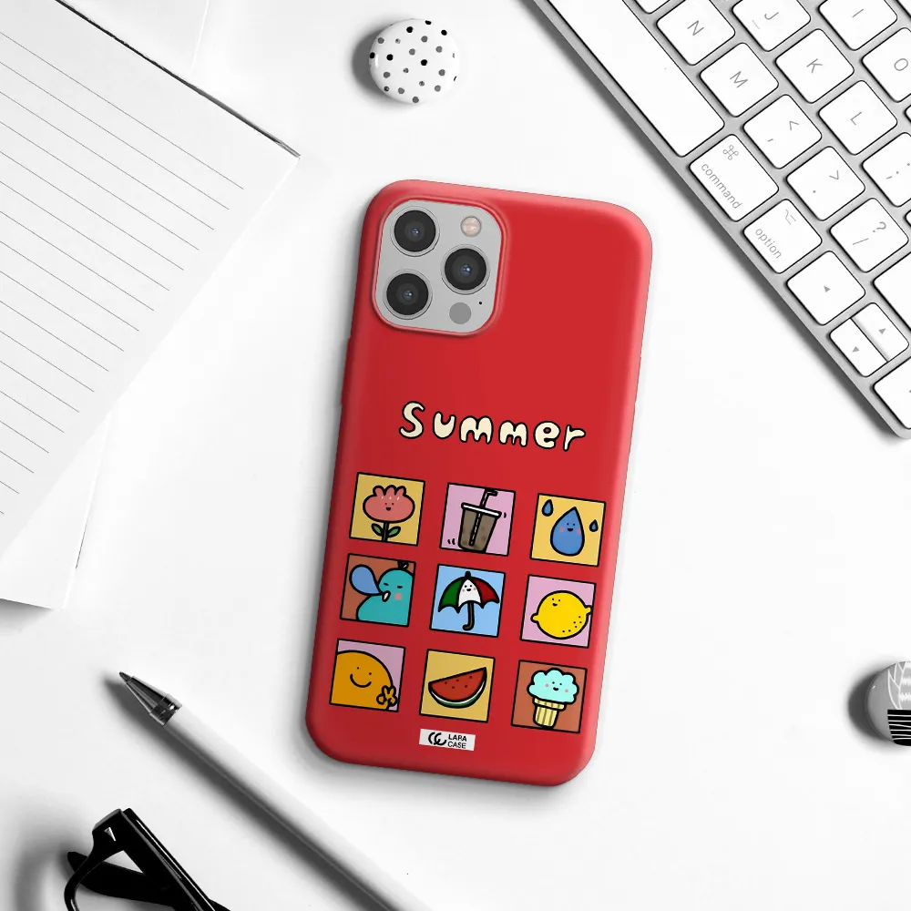 summer vibes Apple iPhone 12 pro max Silicone Imperial Red Case